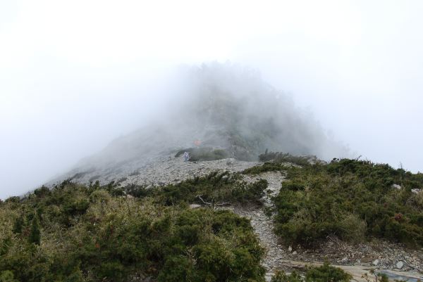 快到山頂時濃霧迷漫