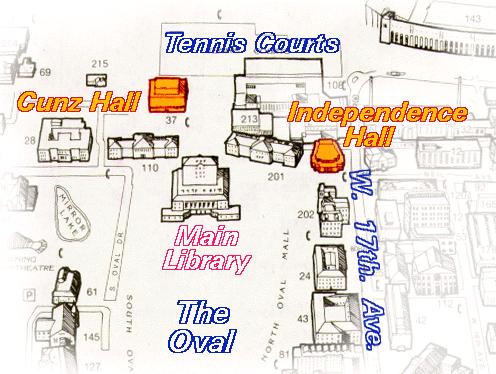 Map for Cunz Hall and Independent Hall
